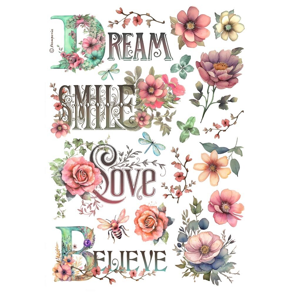 Stamperia Best Sellers Collection A4 Rice Paper Dream, Smile, Love, Believe (DFSA4992) Stamperia Best Sellers Collection A4 Rice Paper Dream, Smile, Love, Believe (DFSA4992)