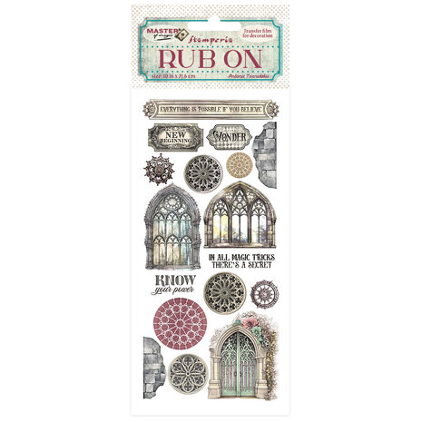 Stamperia Master of Magic Rub-On 4x8,5 Inch Gothic Windows (DFLRB147) Stamperia Master of Magic Rub-On 4x8,5 Inch Gothic Windows (DFLRB147)