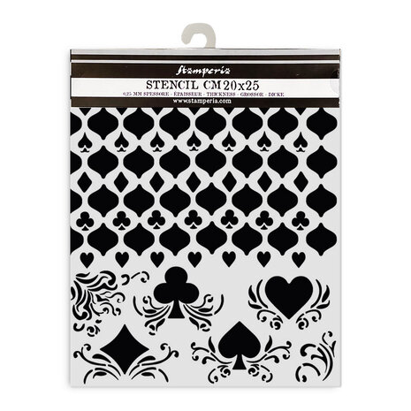 Stamperia Master of Magic Thick Stencil 20x25cm Cards Pattern (KSTD174) Stamperia Master of Magic Thick Stencil 20x25cm Cards Pattern (KSTD174)