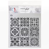 Ciao Bella Papercrafting Texture Stencil 8x8 Inch Tiles Palette (MS8-064)