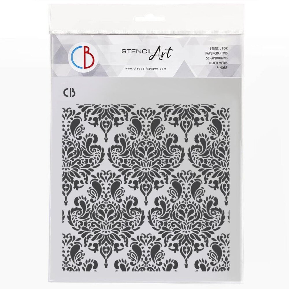 Ciao Bella Papercrafting Texture Stencil 8x8 Inch French Elegance (MS8-067) Ciao Bella Papercrafting Texture Stencil 8x8 Inch French Elegance (MS8-067)