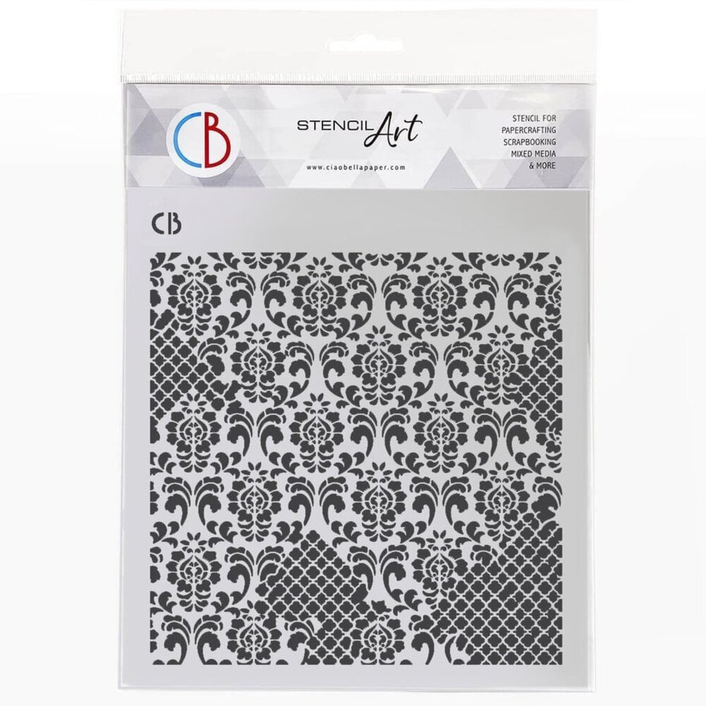 Ciao Bella Papercrafting Texture Stencil 8x8 Inch Artful Wall (MS8-068)