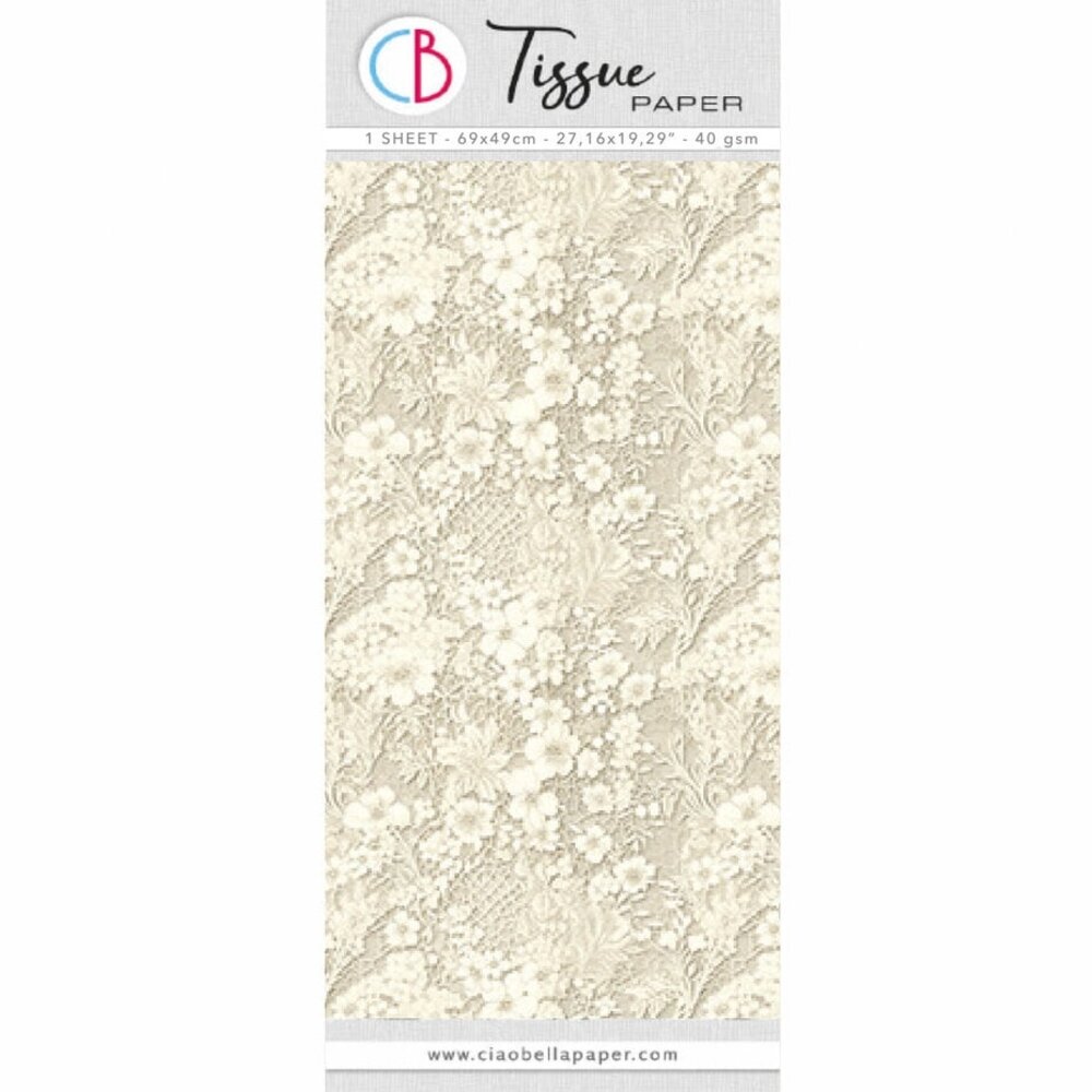Ciao Bella Papercrafting Tissue Paper 69x49cm Antique Linen Lace (HT002) Ciao Bella Papercrafting Tissue Paper 69x49cm Antique Linen Lace (HT002)
