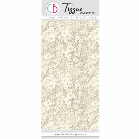 Ciao Bella Papercrafting Tissue Paper 69x49cm Antique Linen Lace (HT002) Ciao Bella Papercrafting Tissue Paper 69x49cm Antique Linen Lace (HT002)