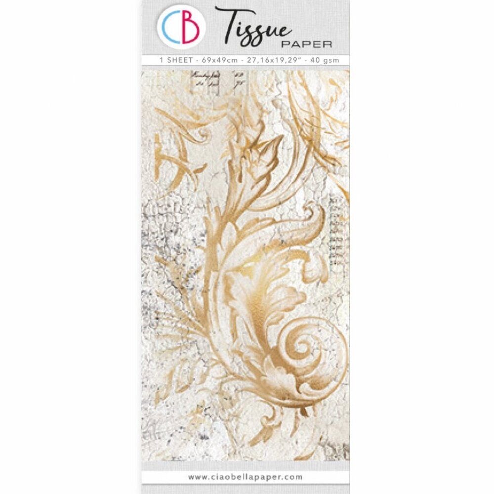 Ciao Bella Papercrafting Tissue Paper 69x49cm Golden Age (HT006) Ciao Bella Papercrafting Tissue Paper 69x49cm Golden Age (HT006)