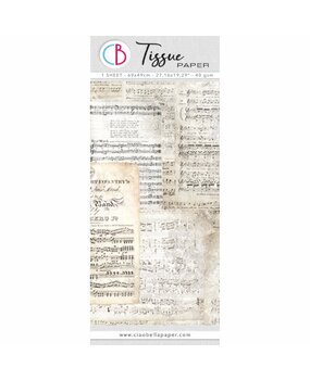 Ciao Bella Papercrafting Tissue Paper 69x49cm Vintage Music Sheet (HT012)