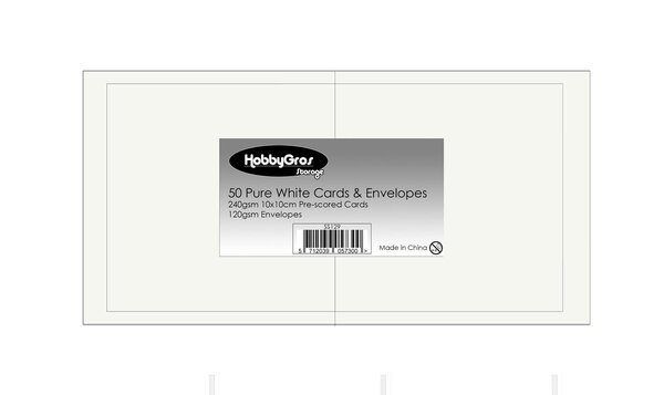 HobbyGross Storage Cards & Envelopes 10x10cm Pure White (SS129) HobbyGross Storage Cards & Envelopes 10x10cm Pure White (SS129)