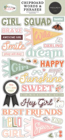 Carta Bella That's My Girl 6x13 Inch Chipboard Words & Phrases (CBG418022) Carta Bella That's My Girl 6x13 Inch Chipboard Words & Phrases (CBG418022)