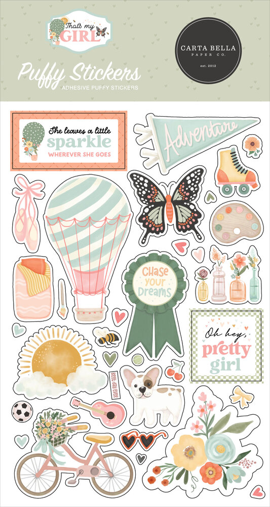Carta Bella That's My Girl Puffy Stickers (CBG418066)