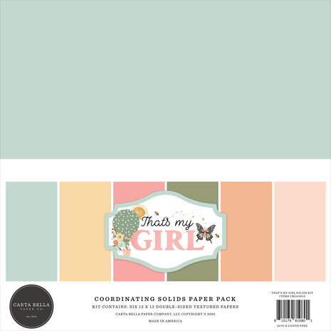 Carta Bella That's My Girl 12x12 Inch Coordinating Solids Paper Pad (CBG418015) Carta Bella That's My Girl 12x12 Inch Coordinating Solids Paper Pad (CBG418015)