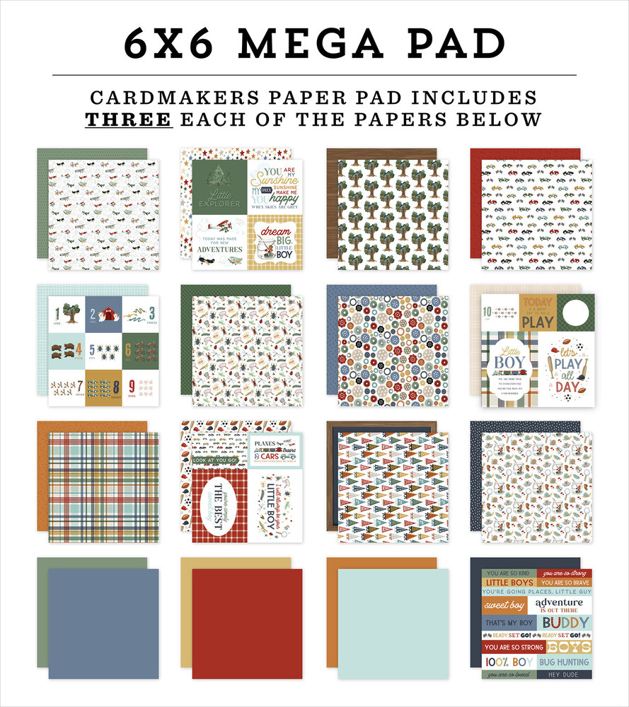 Carta Bella That's My Boy 6x6 Inch Mega Pad (CBB419031) Carta Bella That's My Boy 6x6 Inch Mega Pad (CBB419031)