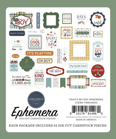 Carta Bella That's My Boy Ephemera (CBB419024) Carta Bella That's My Boy Ephemera (CBB419024)