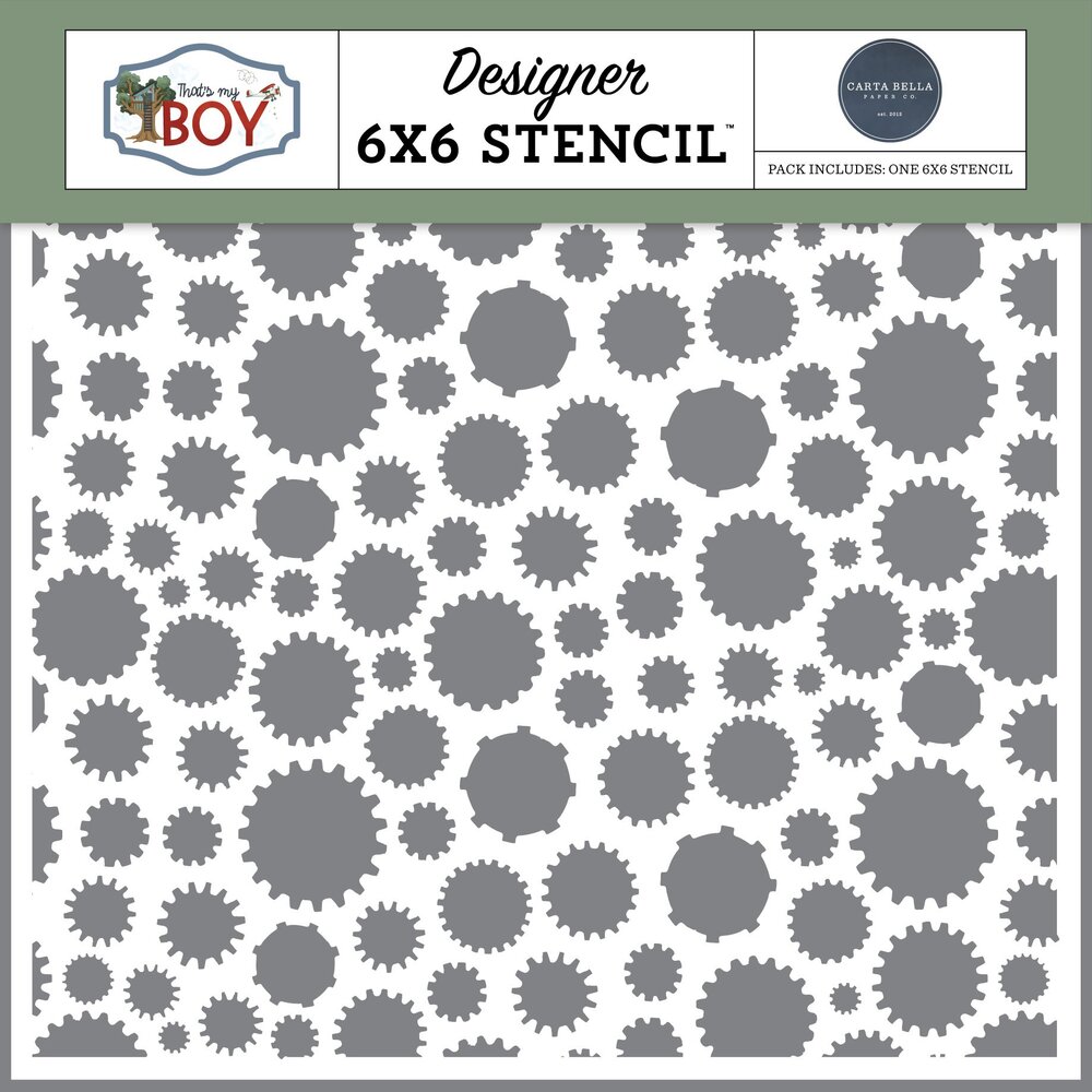 Carta Bella That's My Boy Stencil Tinkering Gears (CBB419034) Carta Bella That's My Boy Stencil Tinkering Gears (CBB419034)