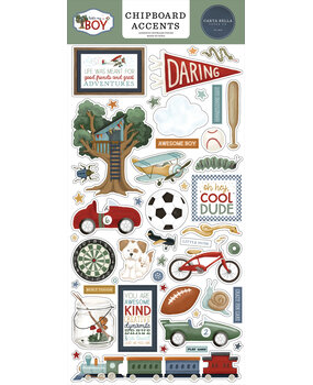Carta Bella That's My Boy 6x13 Inch Chipboard Accents (CBB419021) Carta Bella That's My Boy 6x13 Inch Chipboard Accents (CBB419021)