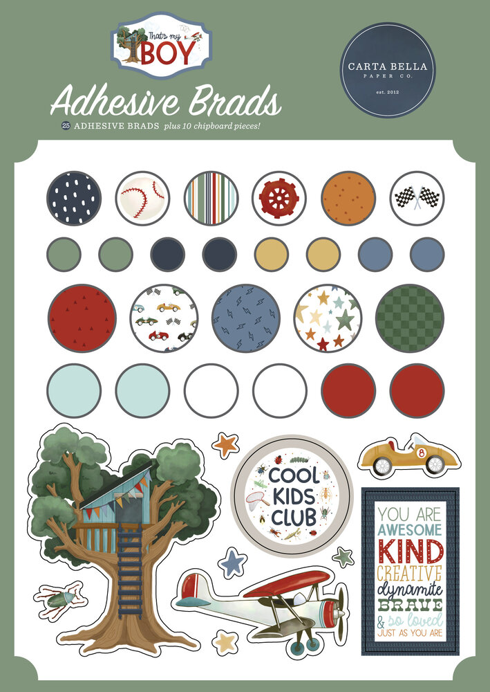 Carta Bella That's My Boy Adhesive Brads (CBB419020) Carta Bella That's My Boy Adhesive Brads (CBB419020)