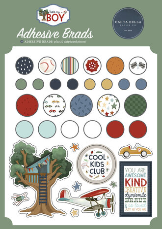 Carta Bella That's My Boy Adhesive Brads (CBB419020) Carta Bella That's My Boy Adhesive Brads (CBB419020)