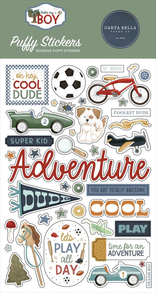 Carta Bella That's My Boy Puffy Stickers (CBB419066)