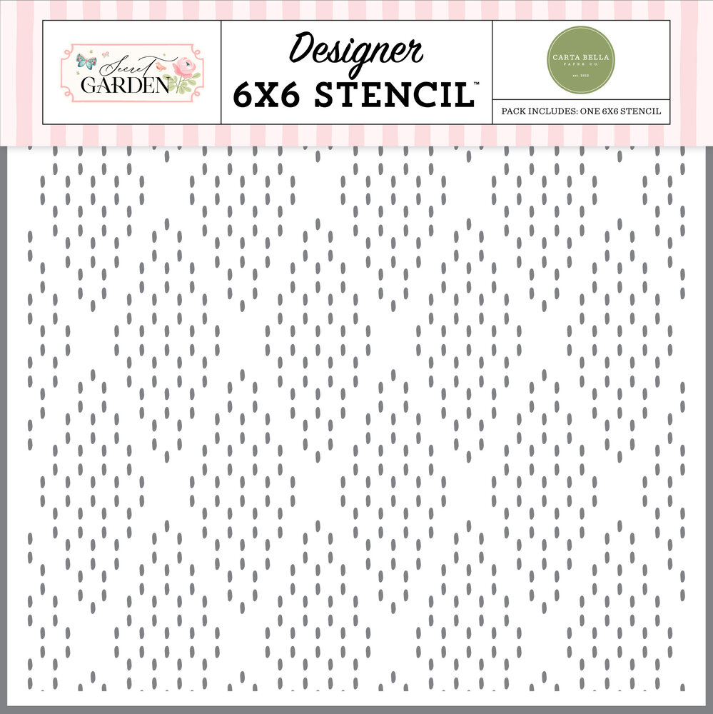 Carta Bella Secret Garden Stencil Dashing Diamonds (CBGD421035) Carta Bella Secret Garden Stencil Dashing Diamonds (CBGD421035)
