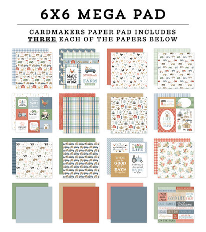 Carta Bella On The Farm 6x6 Inch Mega Pad (CBOTF422031) Carta Bella On The Farm 6x6 Inch Mega Pad (CBOTF422031)