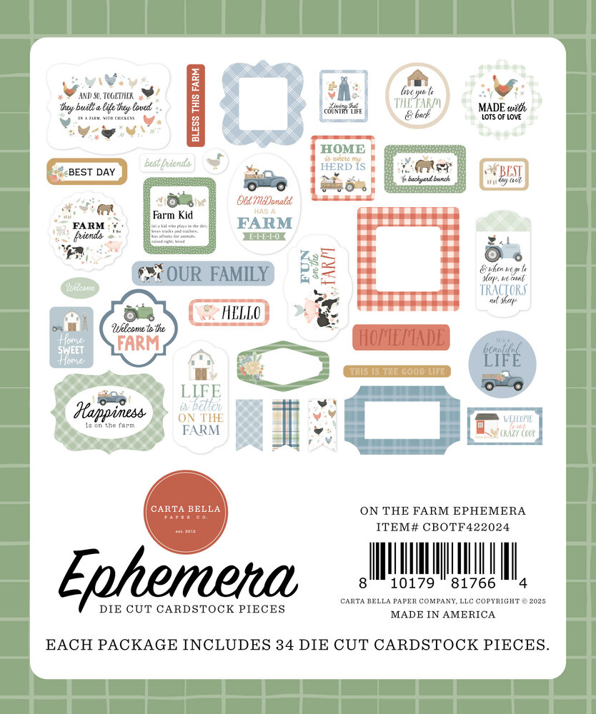 Carta Bella On The Farm Ephemera (CBOTF422024) Carta Bella On The Farm Ephemera (CBOTF422024)