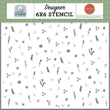 Carta Bella On The Farm Stencil Farm Fressh Floral (CBOTF422034) Carta Bella On The Farm Stencil Farm Fressh Floral (CBOTF422034)