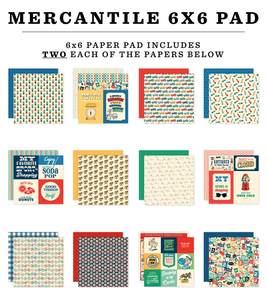 Carta Bella Mercantile 6x6 Inch Paper Pad (CBM423023) Carta Bella Mercantile 6x6 Inch Paper Pad (CBM423023)