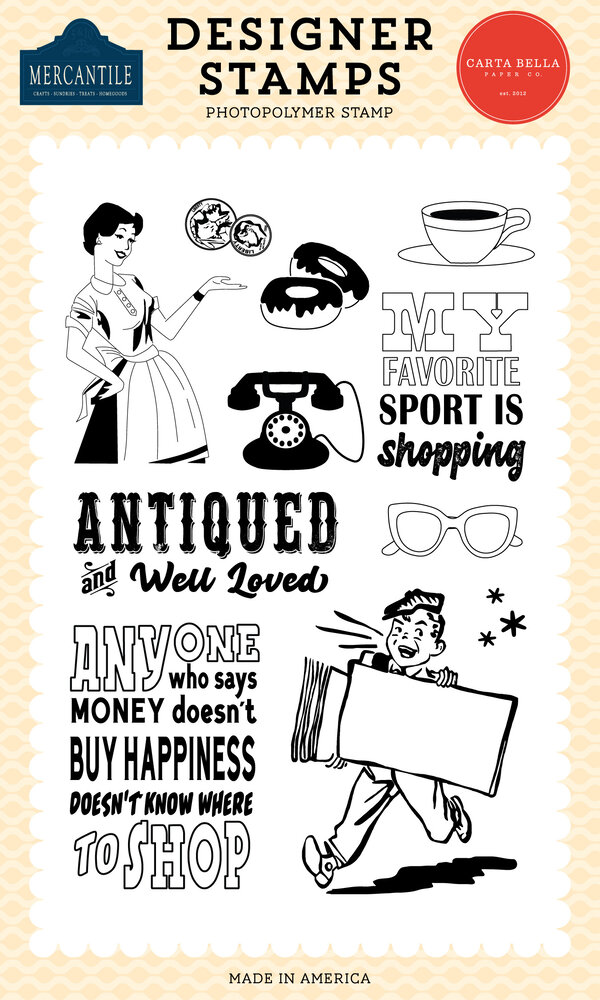 Carta Bella Mercantile Clear Stamps Antiqued (CBM423048) Carta Bella Mercantile Clear Stamps Antiqued (CBM423048)