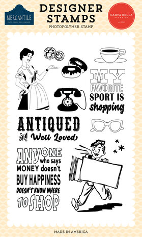 Carta Bella Mercantile Clear Stamps Antiqued (CBM423048) Carta Bella Mercantile Clear Stamps Antiqued (CBM423048)