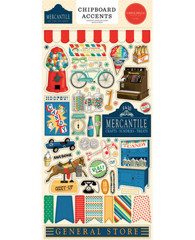 Carta Bella Mercantile 6x13 Inch Chipboard Accents (CBM423021) Carta Bella Mercantile 6x13 Inch Chipboard Accents (CBM423021)