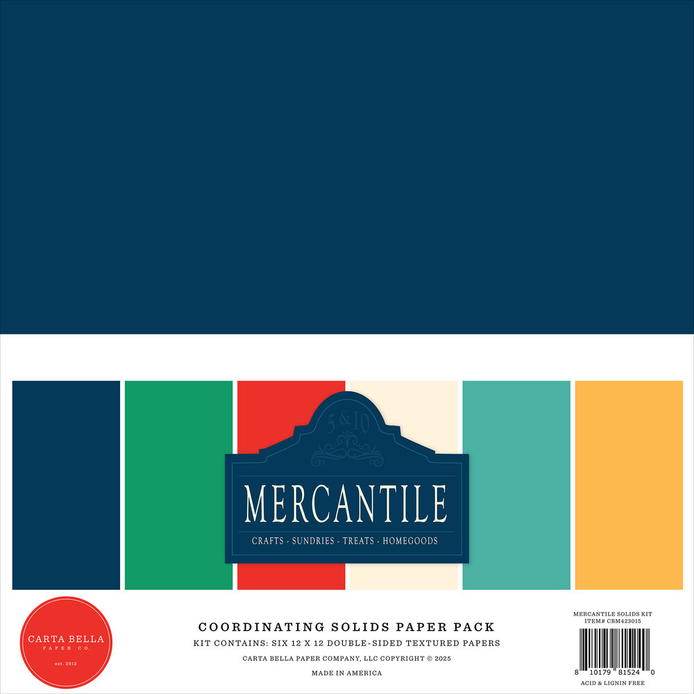 Carta Bella Mercantile 12x12 Inch Coordinating Solids Paper Pad (CBM423015) Carta Bella Mercantile 12x12 Inch Coordinating Solids Paper Pad (CBM423015)