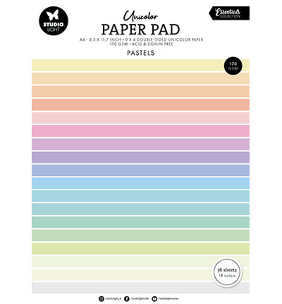 Studio Light Essentials Pastels A4 Paper Pad (SL-ES-UPP298) Studio Light Essentials Pastels A4 Paper Pad (SL-ES-UPP298)