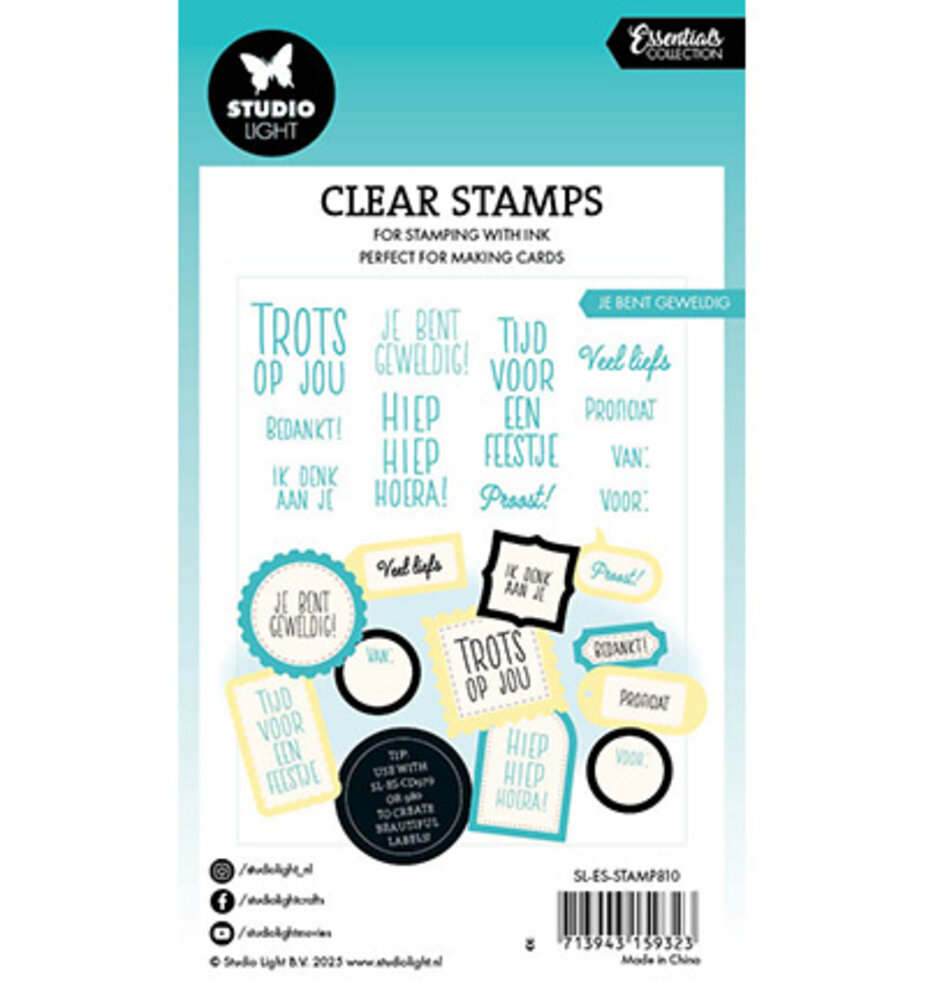 Studio Light Essentials Clear Stamps Je Bent Geweldig (SL-ES-STAMP810) Studio Light Essentials Clear Stamps Je Bent Geweldig (SL-ES-STAMP810)