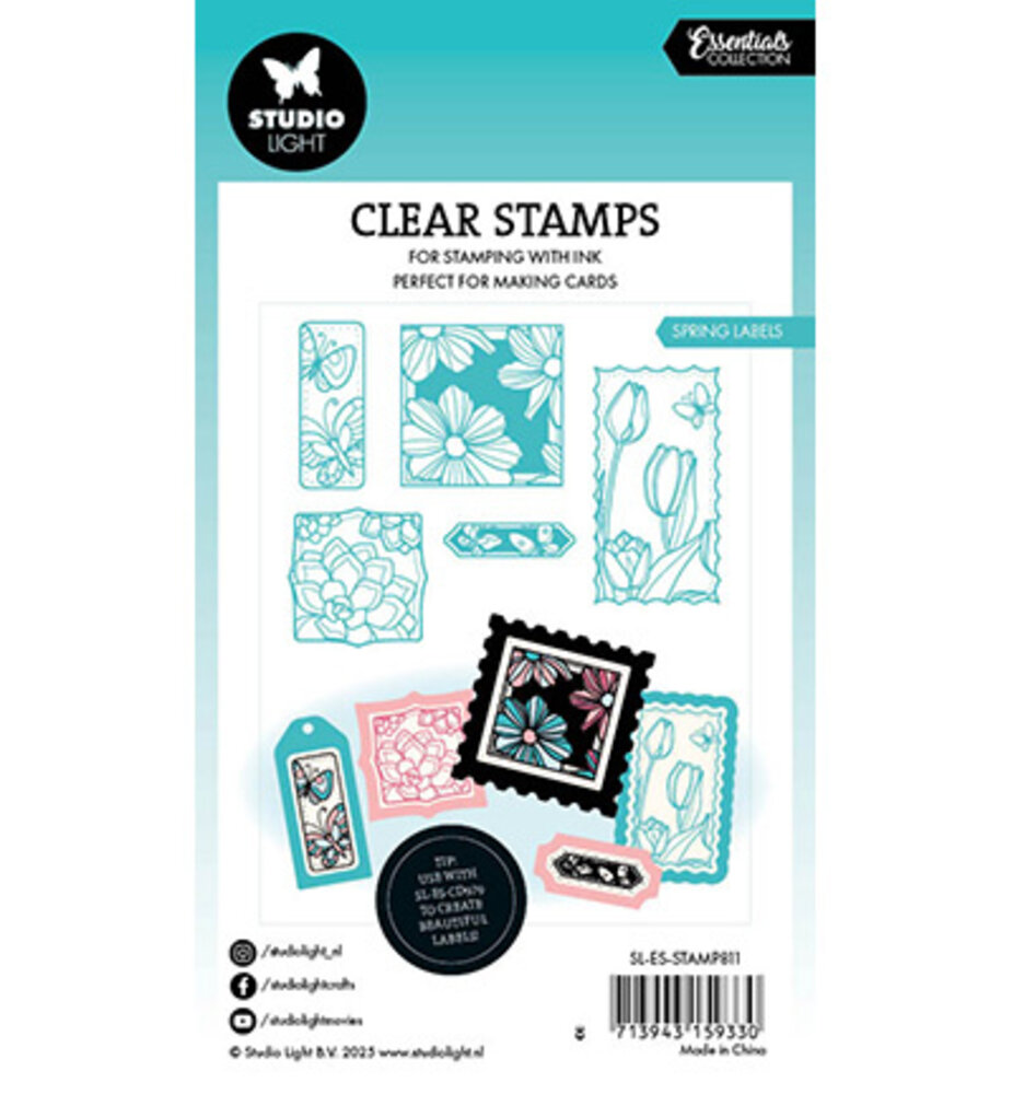 Studio Light Essentials Clear Stamps Spring Labels (SL-ES-STAMP811)