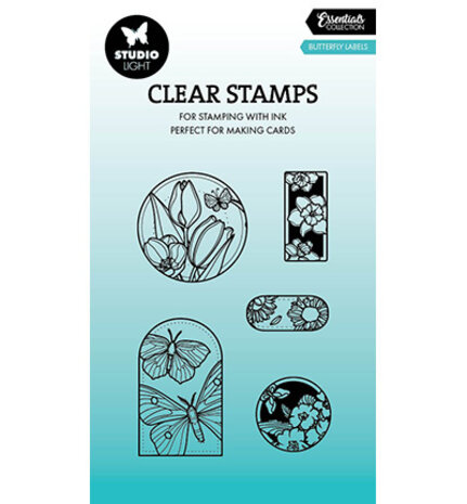 Studio Light Essentials Clear Stamps Butterfly Labels (SL-ES-STAMP812) Studio Light Essentials Clear Stamps Butterfly Labels (SL-ES-STAMP812)