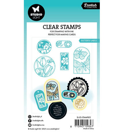 Studio Light Essentials Clear Stamps Butterfly Labels (SL-ES-STAMP812) Studio Light Essentials Clear Stamps Butterfly Labels (SL-ES-STAMP812)