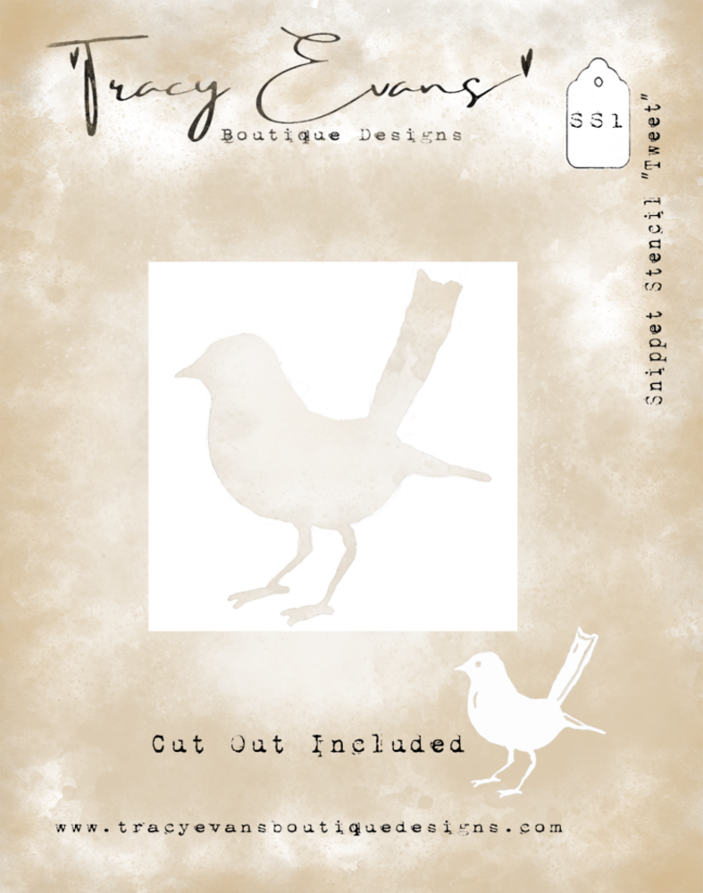 Tracy Evans Tweet 4x4 Inch Snippet Stencil (SS001) Tracy Evans Tweet 4x4 Inch Snippet Stencil (SS001)