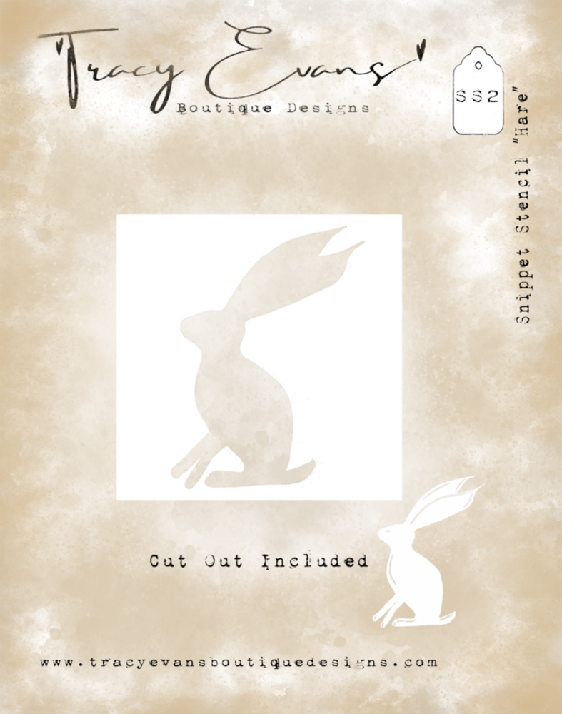 Tracy Evans Hare 4x4 Inch Snippet Stencil (SS002)