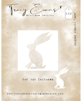 Tracy Evans Hare 4x4 Inch Snippet Stencil (SS002)
