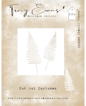 Tracy Evans Fronds 4x4 Inch Snippet Stencil (SS005)