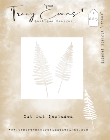 Tracy Evans Fronds 4x4 Inch Snippet Stencil (SS005)