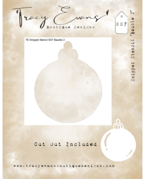 Tracy Evans Bauble 2 4x4 Inch Snippet Stencil (SS007)