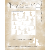 Tracy Evans Cat Family 4x4 Inch Snippet Stencil (SS015)
