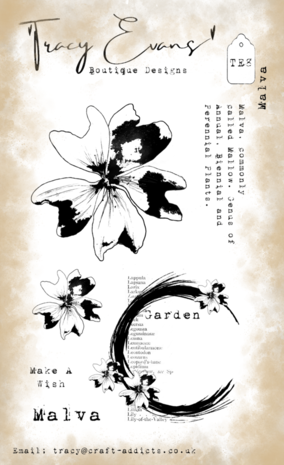 Tracy Evans Malva A6 Clear Stamp (TE008) Tracy Evans Malva A6 Clear Stamp (TE008)