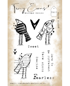 Tracy Evans Quirky Birds A6 Clear Stamp (TE010) Tracy Evans Quirky Birds A6 Clear Stamp (TE010)