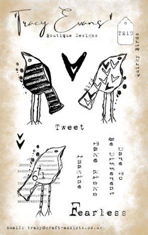 Tracy Evans Quirky Birds A6 Clear Stamp (TE010) Tracy Evans Quirky Birds A6 Clear Stamp (TE010)