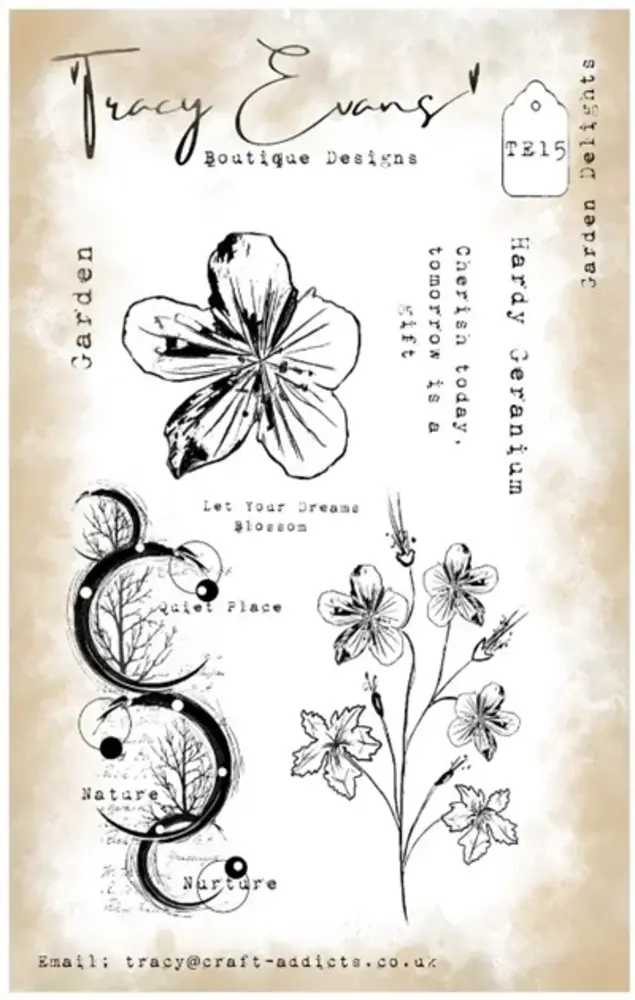 Tracy Evans Garden Delights A6 Clear Stamp (TE015)