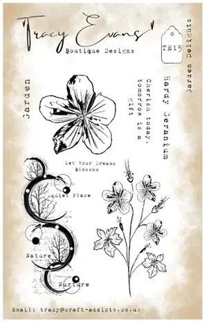 Tracy Evans Garden Delights A6 Clear Stamp (TE015)