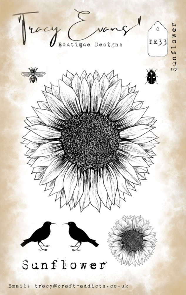 Tracy Evans Sunflower A6 Clear Stamp (TE033) Tracy Evans Sunflower A6 Clear Stamp (TE033)