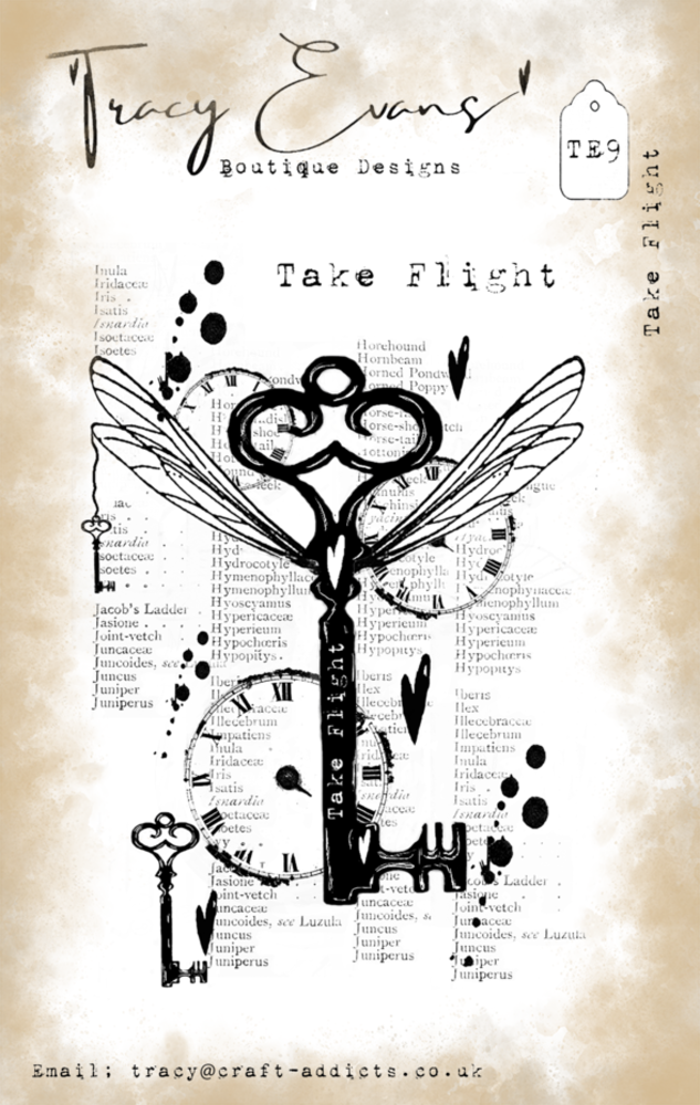 Tracy Evans Take Flight A7 Clear Stamp (TE009) Tracy Evans Take Flight A7 Clear Stamp (TE009)