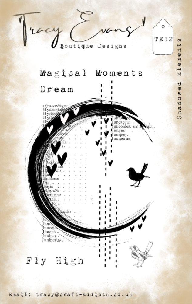 Tracy Evans Shadowed Elements A7 Clear Stamp (TE012) Tracy Evans Shadowed Elements A7 Clear Stamp (TE012)